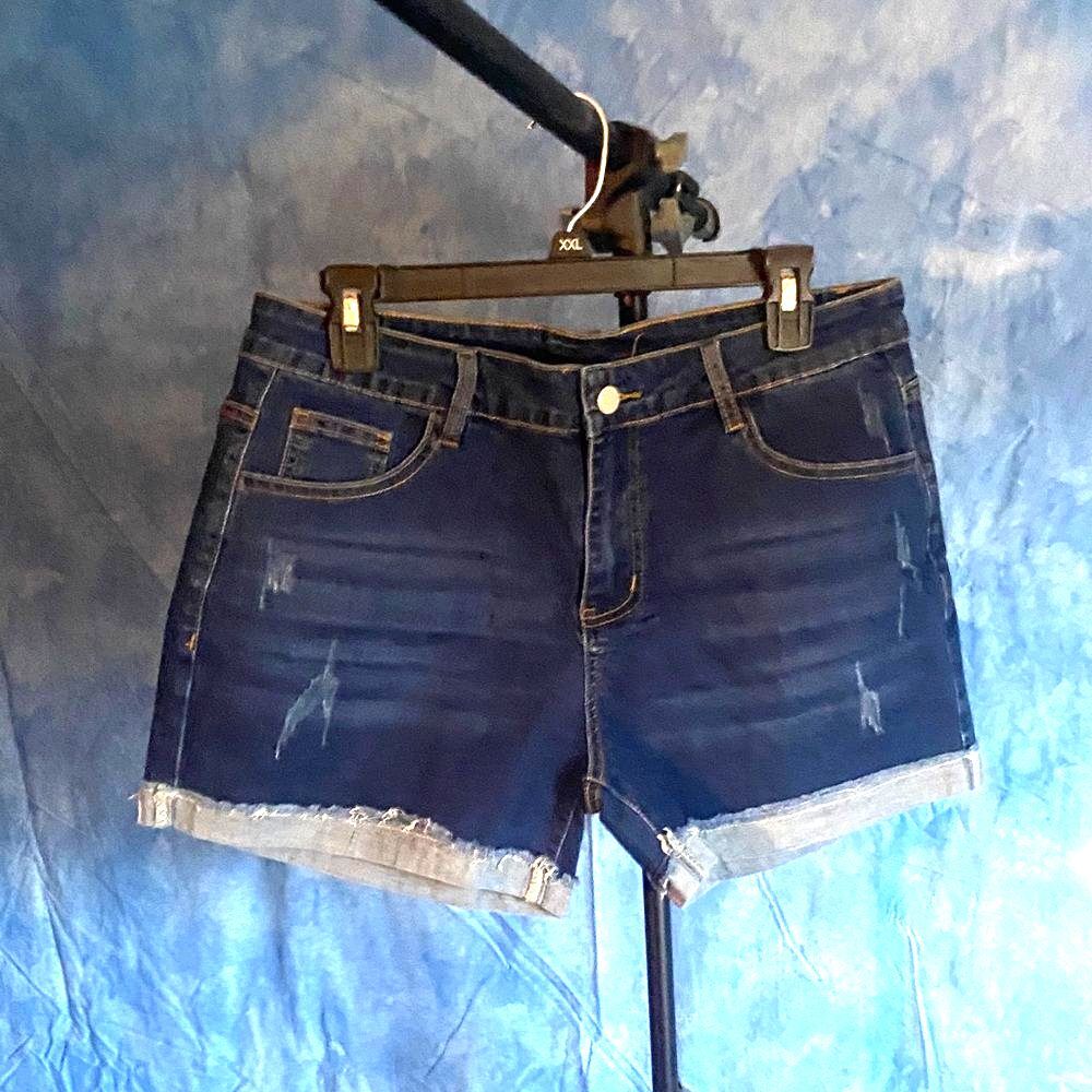 Denim Blue Women's Shorts, 2XL, 7O-129B003